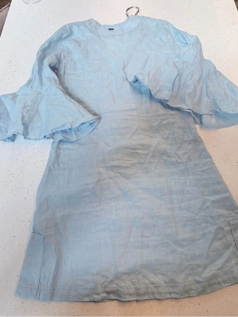 Maaji Stone Blue Joy Linen Cover-Up Dress. $125 New! - Picture 3 of 5
